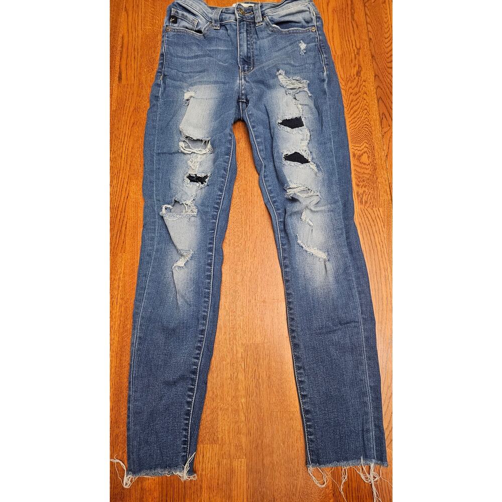 Kancan High Rise distressed‎ skinny ankle size 1/24 medium wash Jeans